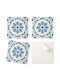 Set Pvc Wandsticker & Wandgemälde für Küche Oder Bad Mit Blumenmuster Details 4x50x50 cm