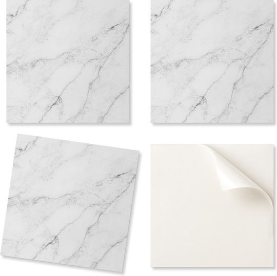 Set de plăci PVC Decorare Bucătărie Sau Baie Alb Elegant Marmură 4x50x50 Bucăți