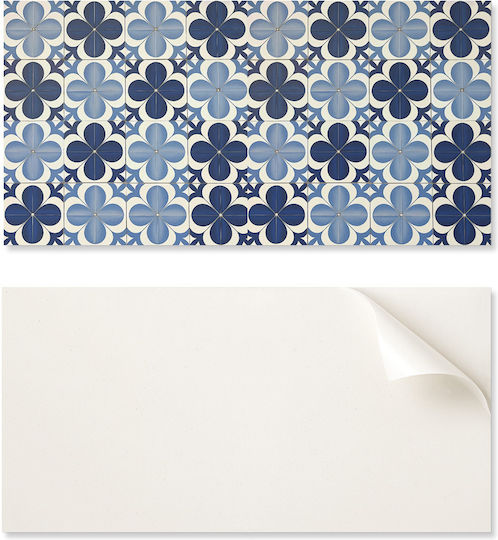 Vinyl Tile Set Kitchen Or Bathroom Decoration Geometric Flower Pattern 10x40x20 Cm