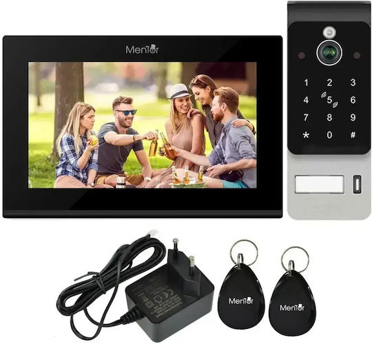 Interfon Video Smart Wi-Fi Ai 1 Familie Mentor Svk272b 2 Fire 7 Inch Ips 2mp Fhd Card Pin Tuya Ip65 Negru