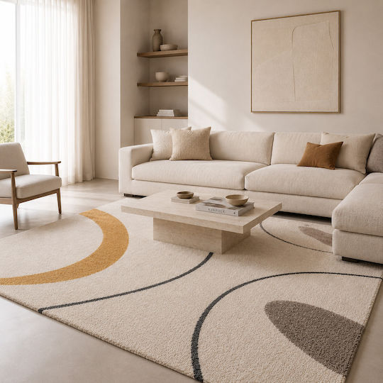 Saray Home Soft Χαλί Ορθογώνιο Κρεμ - Πολύχρωμο 160x220cm