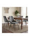 Roberta Dining Chair with Fabric Upholstery Grey 46x62x91cm