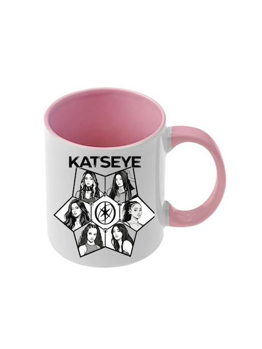 Mug Katseye Pink Handle Interior