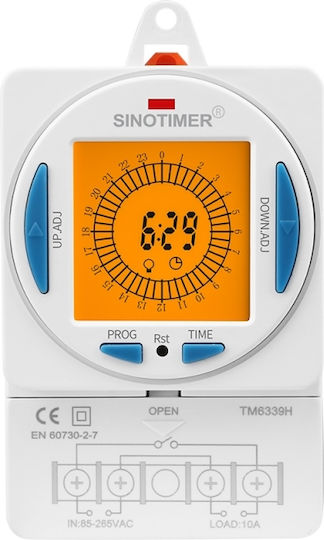 Timer Sinotimer 200-250VAC 50/60Hz 24 Stunden LCD Bildschirm Tm6339h-30d