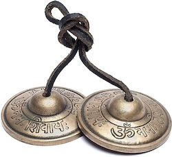 Handgefertigte Meditation Cymbals Ancient Wisdom Mit Graviertem Om Design 6,7cm