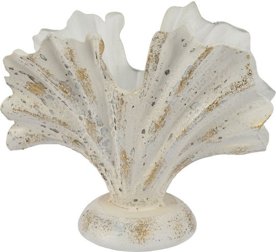 Decorative Metallic Shell Figurine 26x22cm Antique White Kaemingk 830901