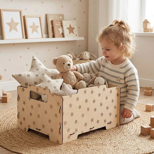 Ango Kinder Spielzeugkiste Aus Holz Grau 26,5x34,5x18,5cm 2Stücke