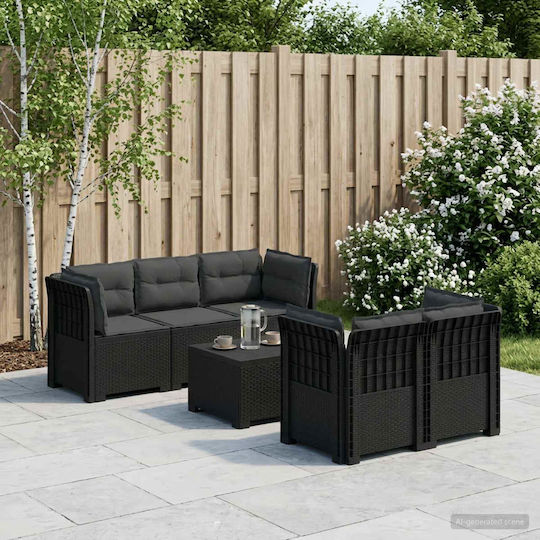 Garten- und Outdoor-Möbelsets Wohnbereich 5 Stück mit Kissen