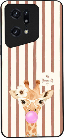 Sonique Stripe Stories Series Case Oppo Find X5 Pro 5g Brown Giraffe Bubblegum