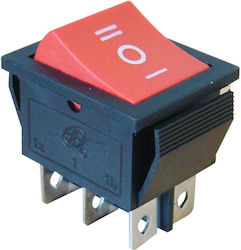 Three-position Rocker Switch I-0-ii Red Tes-52