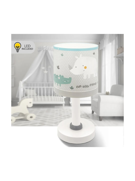 Ango Led Kids Desk Lamp Rhino And Croco Grey 13.5x13.5cm