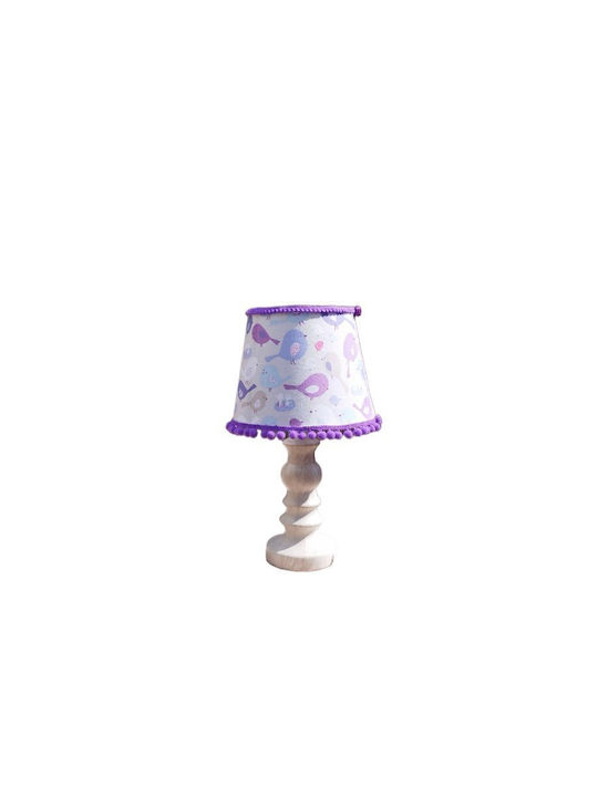Kids Side Table Lamp Birds Grey 20x15x10cm