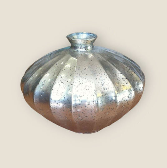 Dekorative Glasvase Silber 30xH45cm