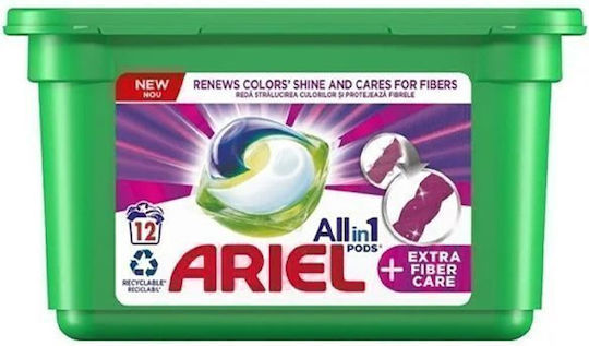 Ariel All In 1 Extra Clean Waschmittel für Farbige Kleidung (12 Kapseln)