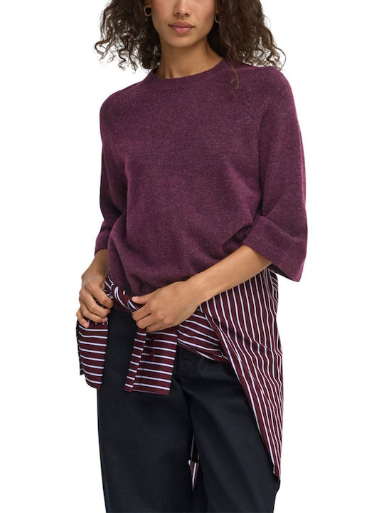 Only Γυναικεία Μπλούζα με Μανίκι 3/4 Mauve Wine