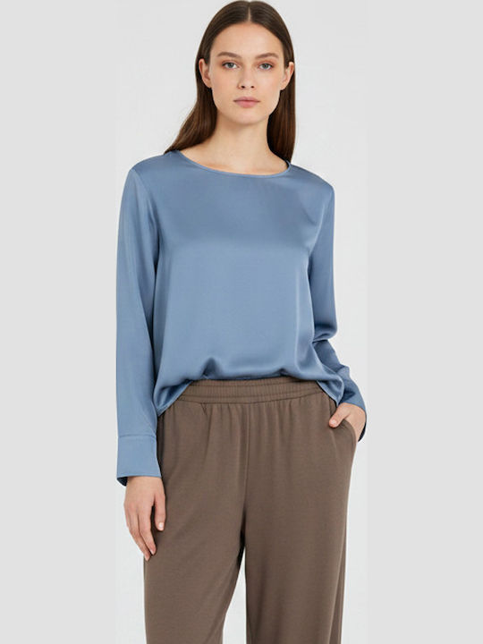 Philosophy Wear Damen Bluse Satin Langärmelig H...