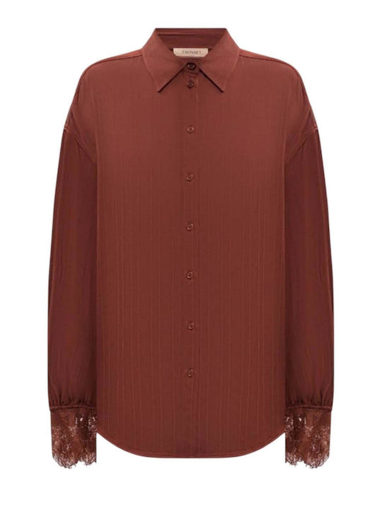 Long Sleeve Women's Shirt Brown