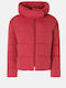 Kurze Damen Puffer Jacke für Winter Rot
