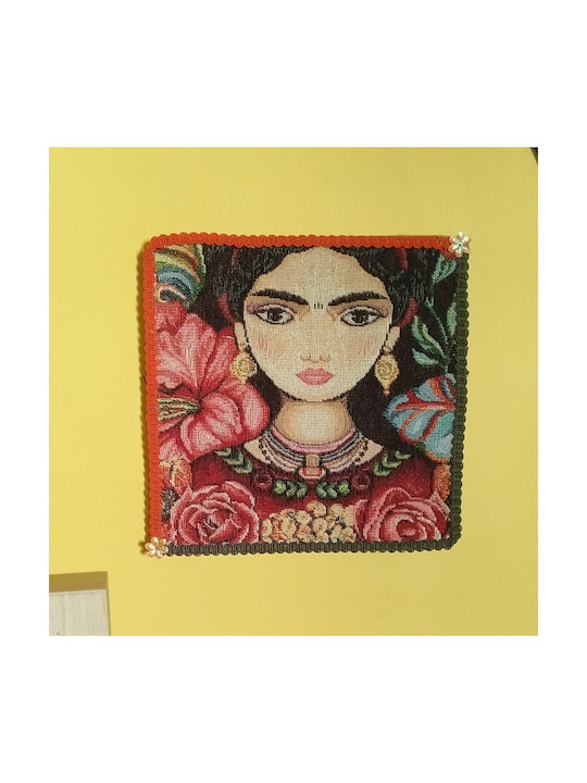 Frida Kalo Handmade Small Frame Loneta Dimensions 20*20 Oxygen Lampshades