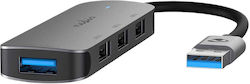 Nedis USB-Hub mit 4 Anschlüssen USB 3.2 mit USB-A Anschluss Grau Nedis USB-Hub mit 4 Anschlüssen USB 3.2 mit USB-A Anschluss Grau