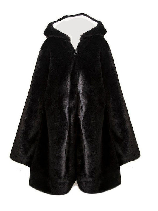 Kids Coat Short Hooded Black Black