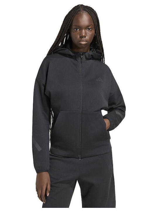 Full-zip Women's Hooded Sweatshirt Black