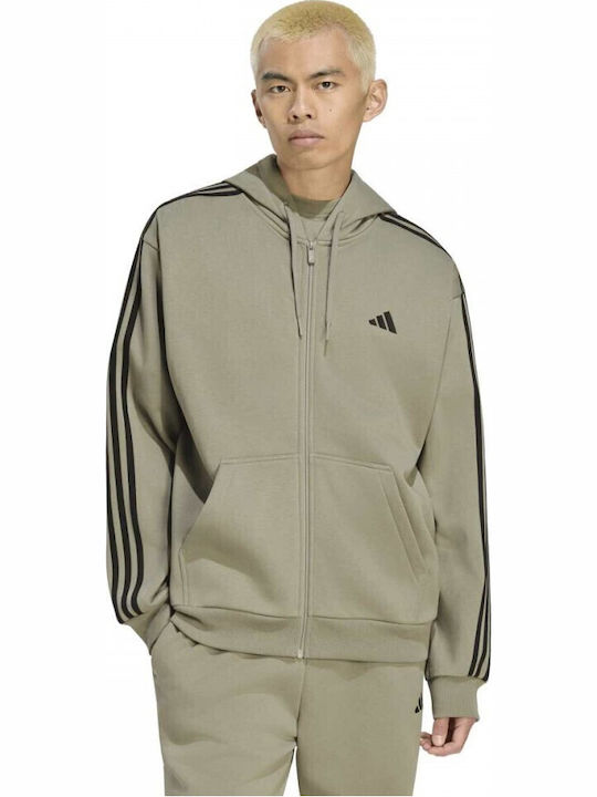 adidas Суитшърт с качулка каки
