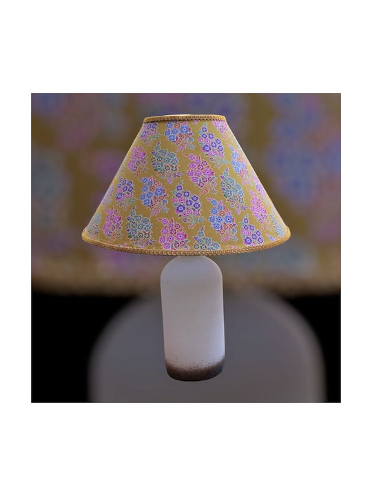 Blumen Glas Tischlampe für Fassung E27 mit Gelbem Hut und Basis