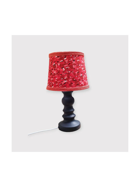 Town Tischlampe für E27 Fassung mit Roter Farbe und Schwarzer Lampenbirnensockel