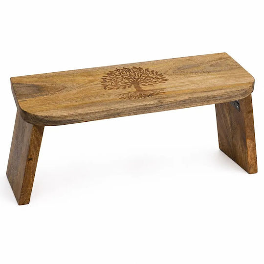 Yogi & Yogini Zusammenklappbarer Meditationshocker aus Mango Holz Tree Life 48x18cm