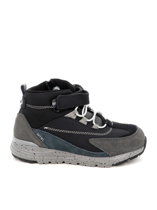 Suede Kids Ankle Boots with Zipper Black