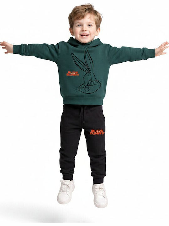 Action Sportswear Set Trening Pentru Copii Cu Bluză Verde Închis