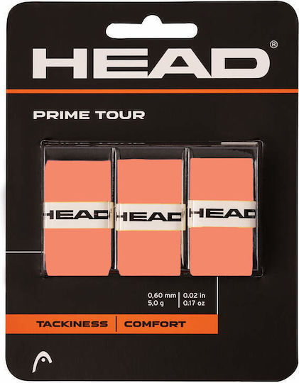 Prime Tour Regular 3x Sn Salmon Overgrip Tennisschlägergriffe Head Code 3153088