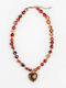Cuoro Necklace with Heart Design Orange