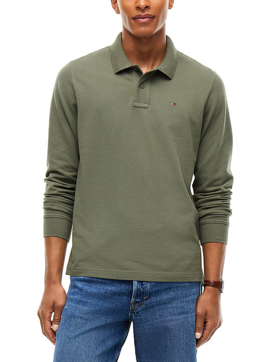 Tommy Hilfiger Polo Herrenbluse Langarm Khaki