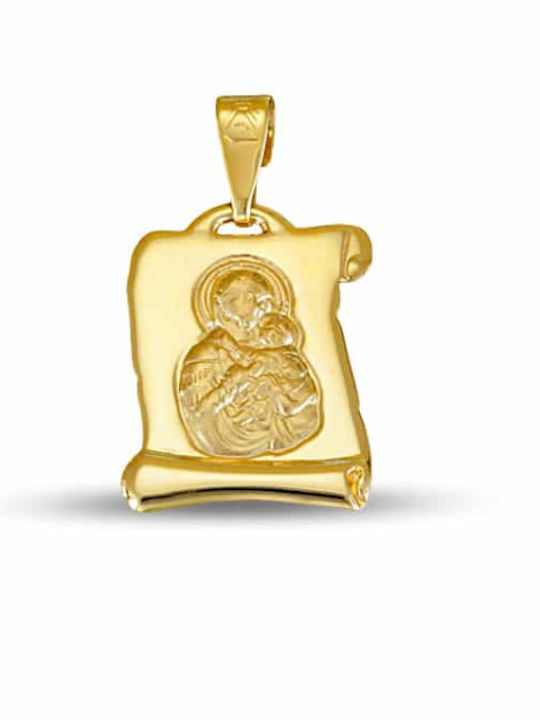 Kontopoulos Pendant Kids Charm with Virgin Mary in 9K Gold PN064KR