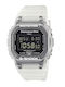 Casio Gshock Digital Herrenuhr mit Batterie und Weißem Gummiband