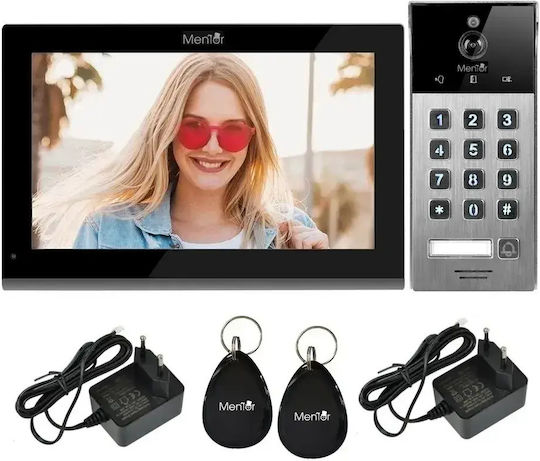 Smart Video Interfon Mentor Svk4103b 4 Fire Wi-Fi Card Pin Tuya App 10 Inch Ips Dvr Ahd 2mp Ik07 Negru