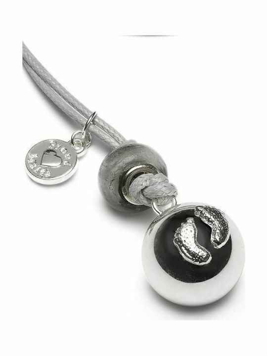 Proud Mama Schwangerschaftshalskette aus Grau Silber