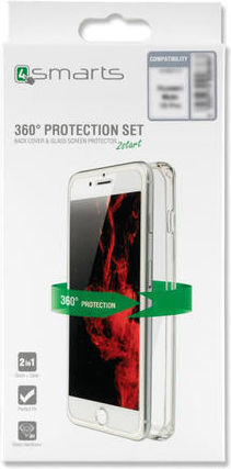 4Smarts 360 Full Cover Silicon / Tempered Glass Transparent (iPhone XS Max Galaxy J6)