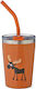 Carl Oscar Stainless Steel Kids Water Bottle Thermos with Straw Non Spill Tumbler 250ml