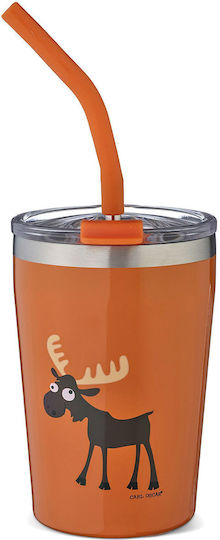 Carl Oscar Stainless Steel Kids Water Bottle Thermos with Straw Non Spill Tumbler 250ml