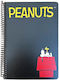Back Me Up Spiral Ruled Notebook B5 70 Paper Sheets 2 Subjects Peanuts Black