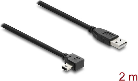 DeLock USB 2.0 кабел USB-A мъжки - mini USB-B мъжки Черен 2m 81652