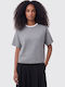 Damen Oversized T-Shirt Grau Melange