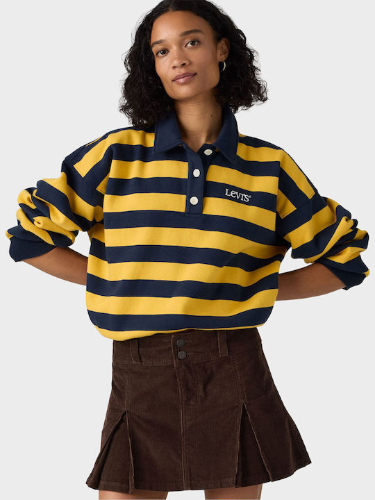 Graphic Women's Sports Polo Long Sleeve Navy Blouse
