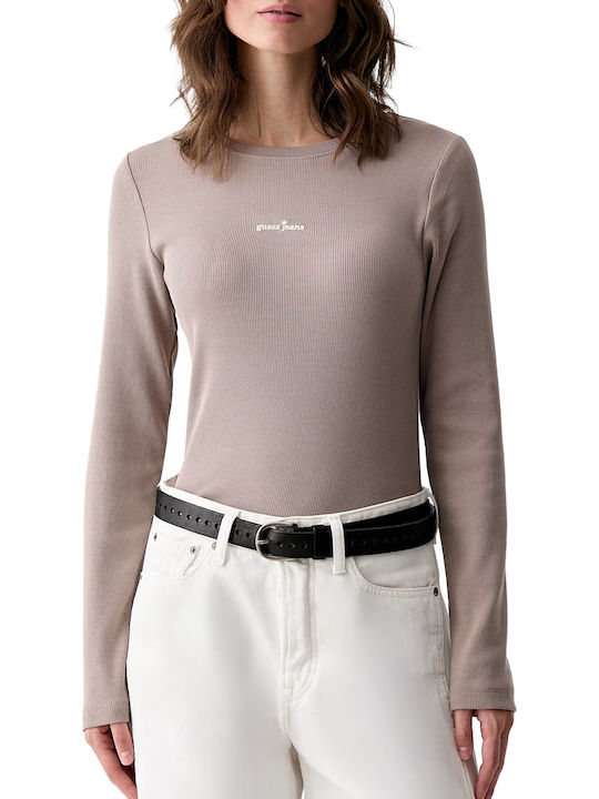 Guess Damen Bluse Washed Taupe