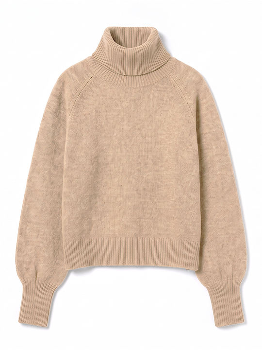 Only Damen Langärmeliges Rollkragenpullover Beige
