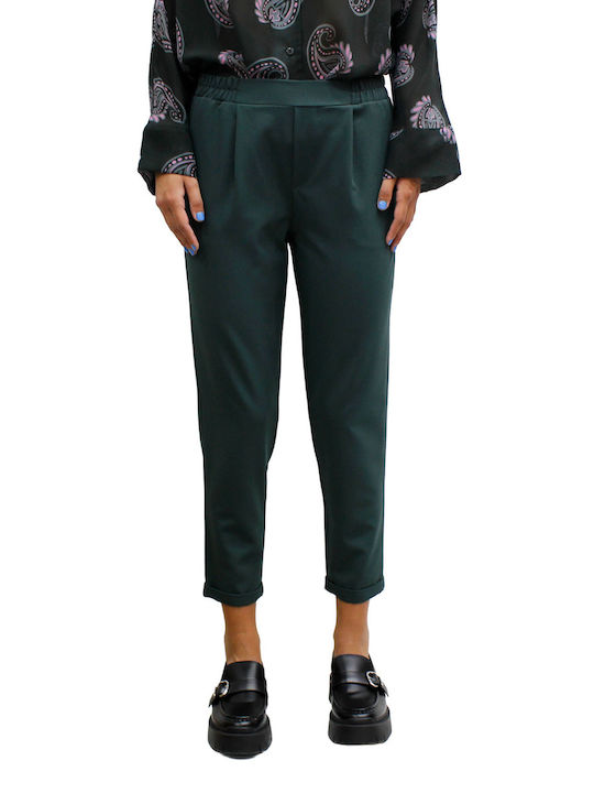 New Age Γυναικείο Υφασμάτινο Παντελόνι Dark Green