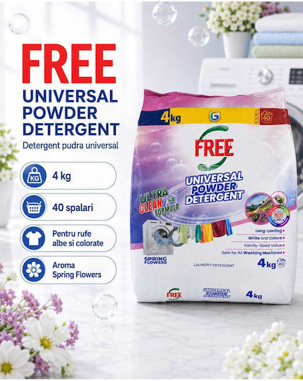 Detergent Profesional Pulbere pentru Rufe Albe și Colorate 4kg 40 Doze